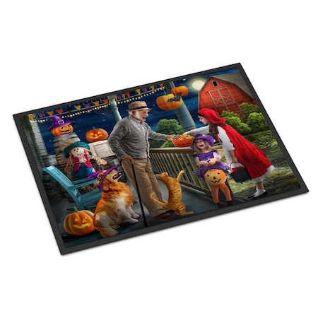 Jensendistributionservices 24 x 36 in. Halloween At Grandpas Golden Retriever Indoor or Outdoor Mat MI1713635